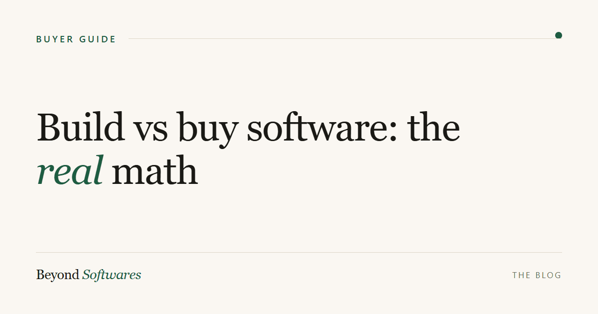 Build vs buy software decision framework