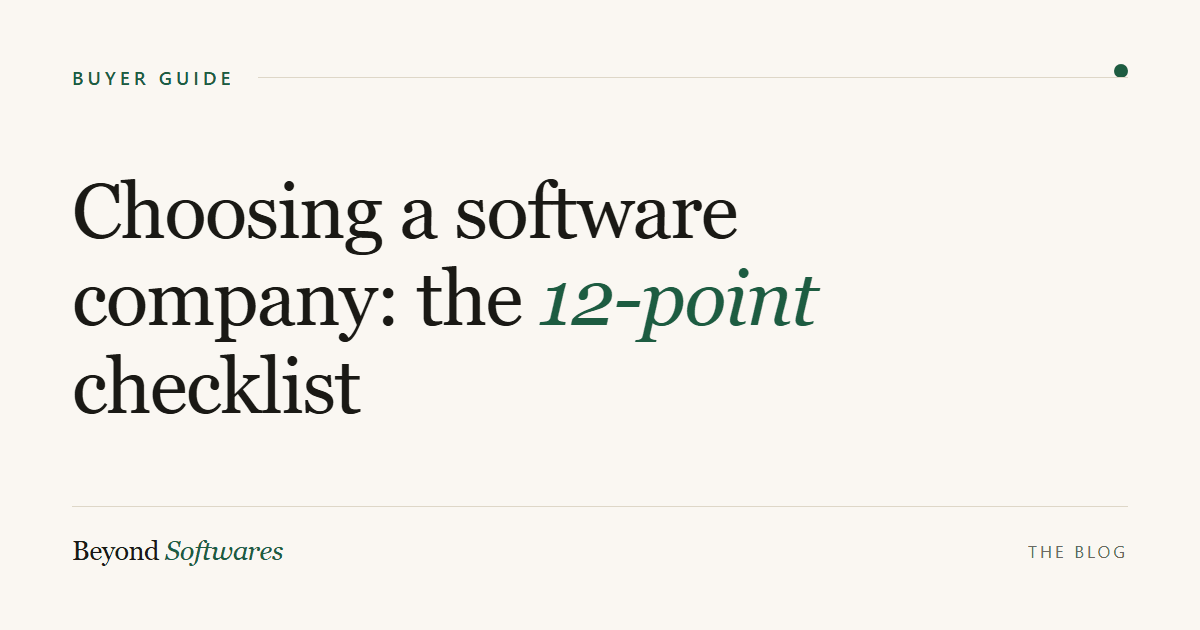 Checklist for choosing a software development company