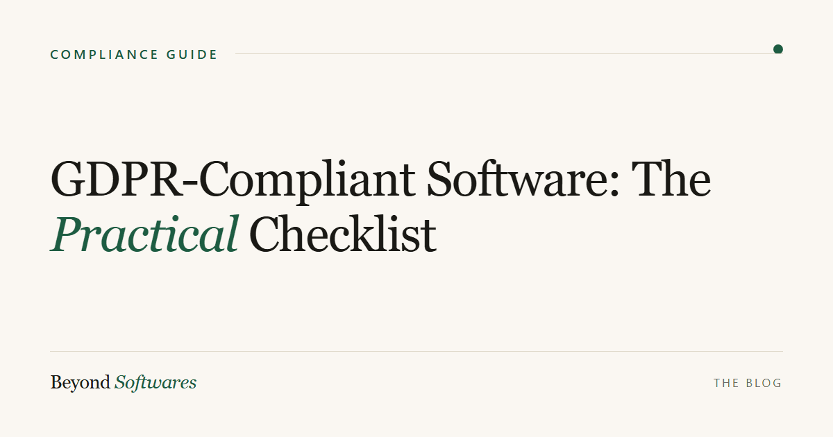 GDPR compliant software development checklist 2026